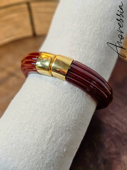 Bracelet Manchette Doré Aimanté Résine