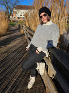 Pull noir et blanc — Pull Noir et Blanc Femme vue détail