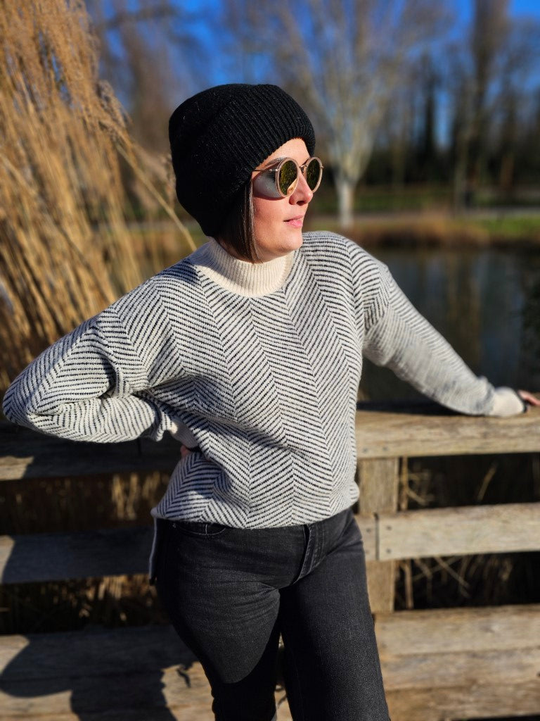 Pull noir et blanc — Pull Noir et Blanc Femme