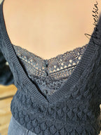 Pull Pia noir — Pull Noir Femme vue détail