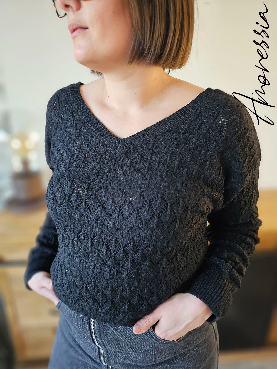 Pull Pia noir — Pull Noir Femme
