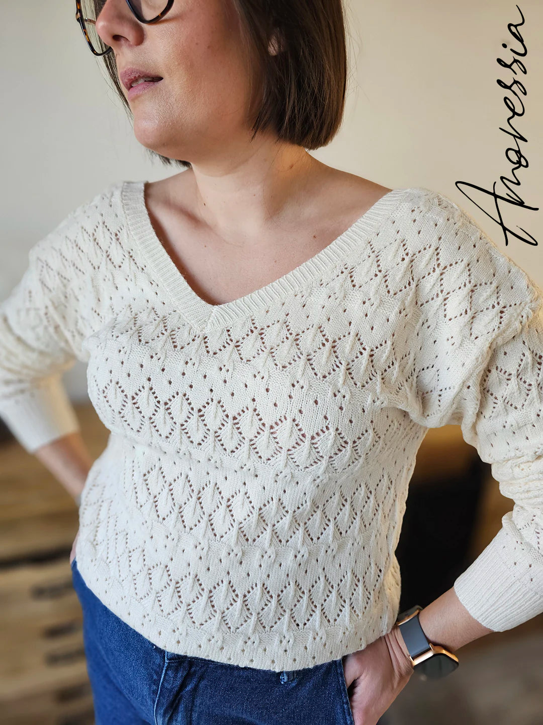 Pull Pia Ecru — Pull Écru Femme