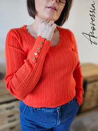 Pull Léa — Pull Maille Femme modèle 2 vue détail
