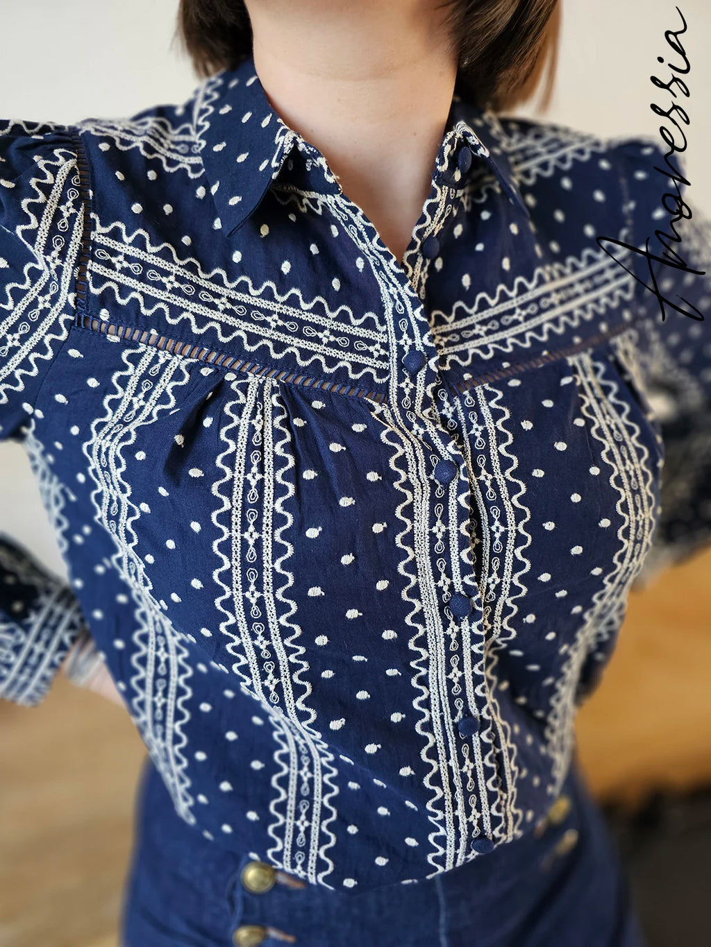 Chemise Mila — Chemise Fleurie Légère Femme vue détail