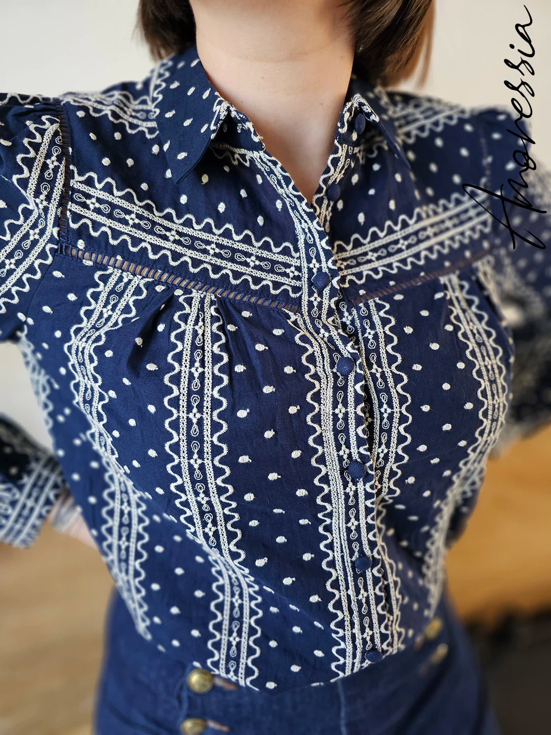 Chemise Mila — Chemise Fleurie Légère Femme vue détail