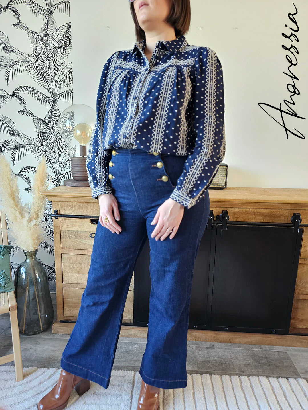 Chemise Mila — Chemise Fleurie Légère Femme vue dos