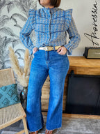 Jean bleu — Jean Bleu Coupe Droite Femme look complet
