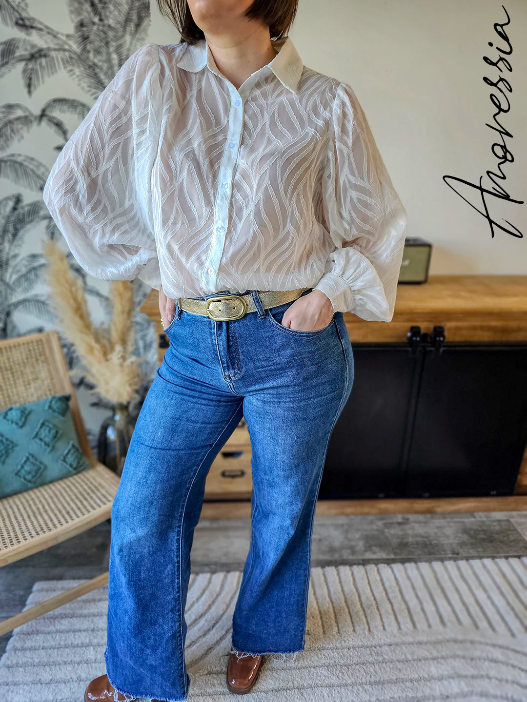 Jean bleu — Jean Bleu Coupe Droite Femme zoom