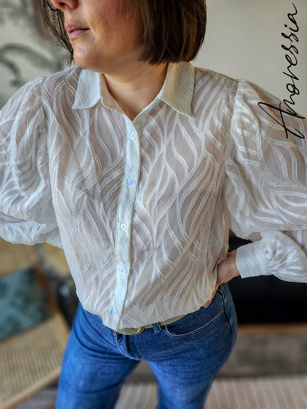 Chemise Lise — Chemise Légère Manches Longues Femme vue détail