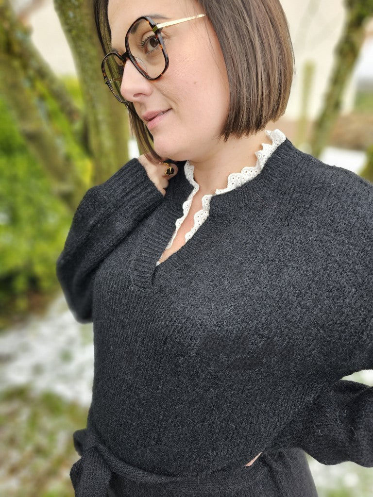Pull Robe Emy — Pull Robe Maille Femme vue détail