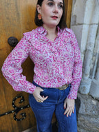 Chemise Flora — Chemise Fleurie Col V Femme