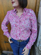 Chemise Flora — Chemise Fleurie Col V Femme vue détail