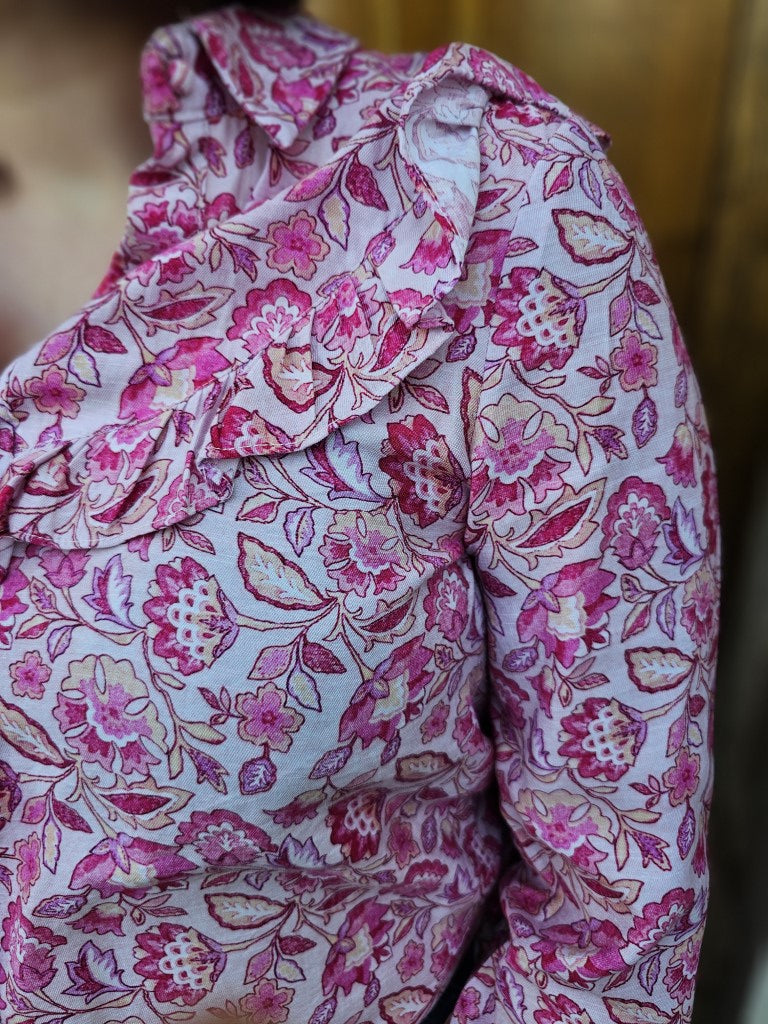 Chemise Flora — Chemise Fleurie Col V Femme autre vue