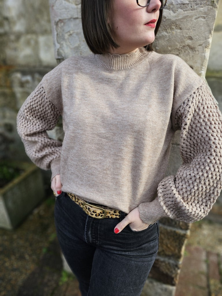 Pull taupe — Pull Taupe Femme