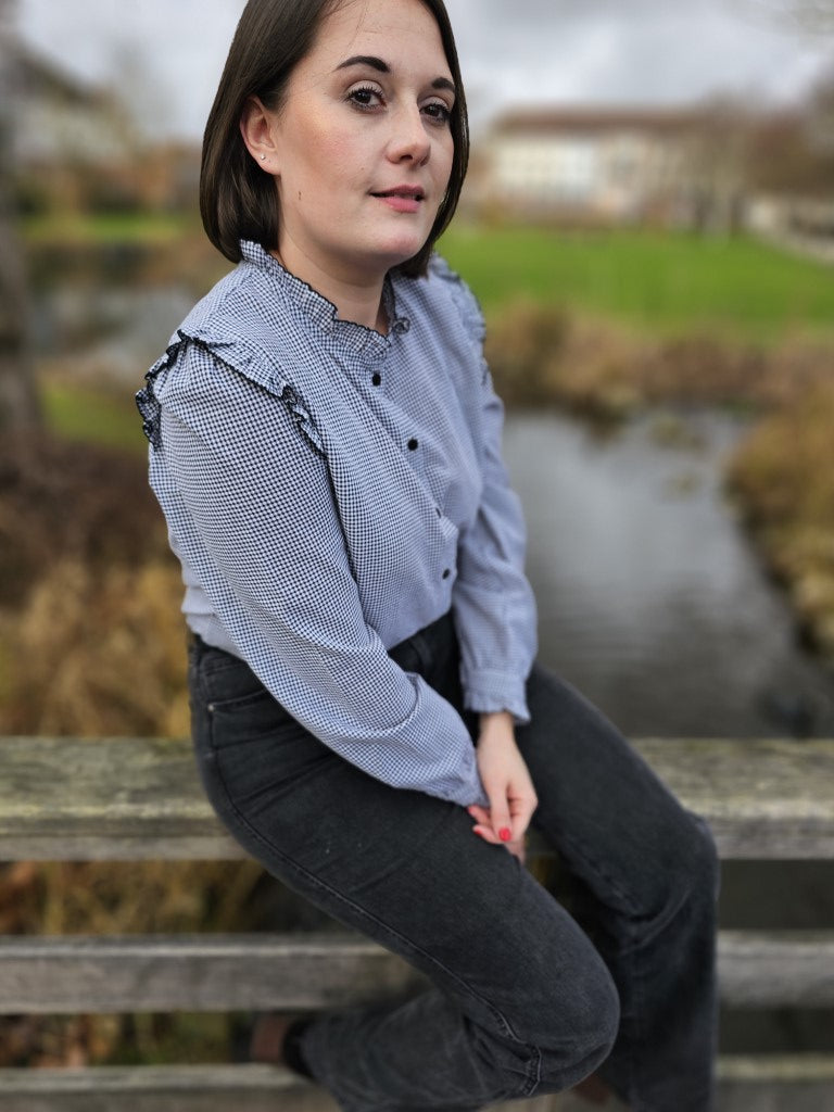 Chemise Clara — Chemise Colorée Col V Femme vue dos