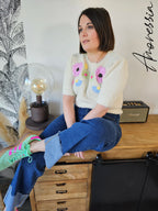 Pull Flower — Pull Fleuri Femme zoom imprimé