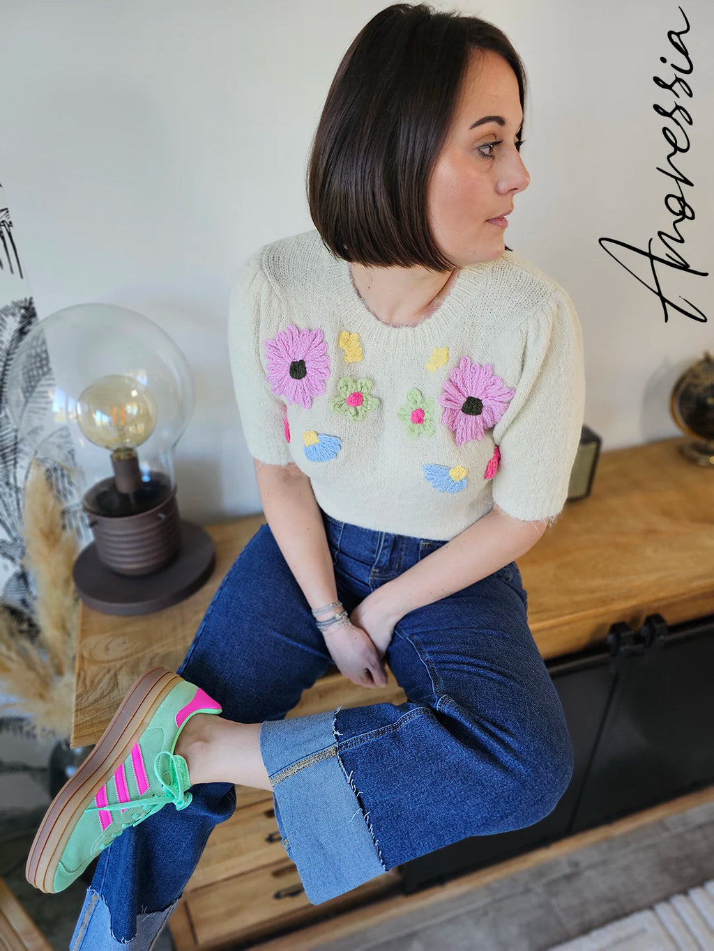 Pull Flower — Pull Fleuri Femme autre vue