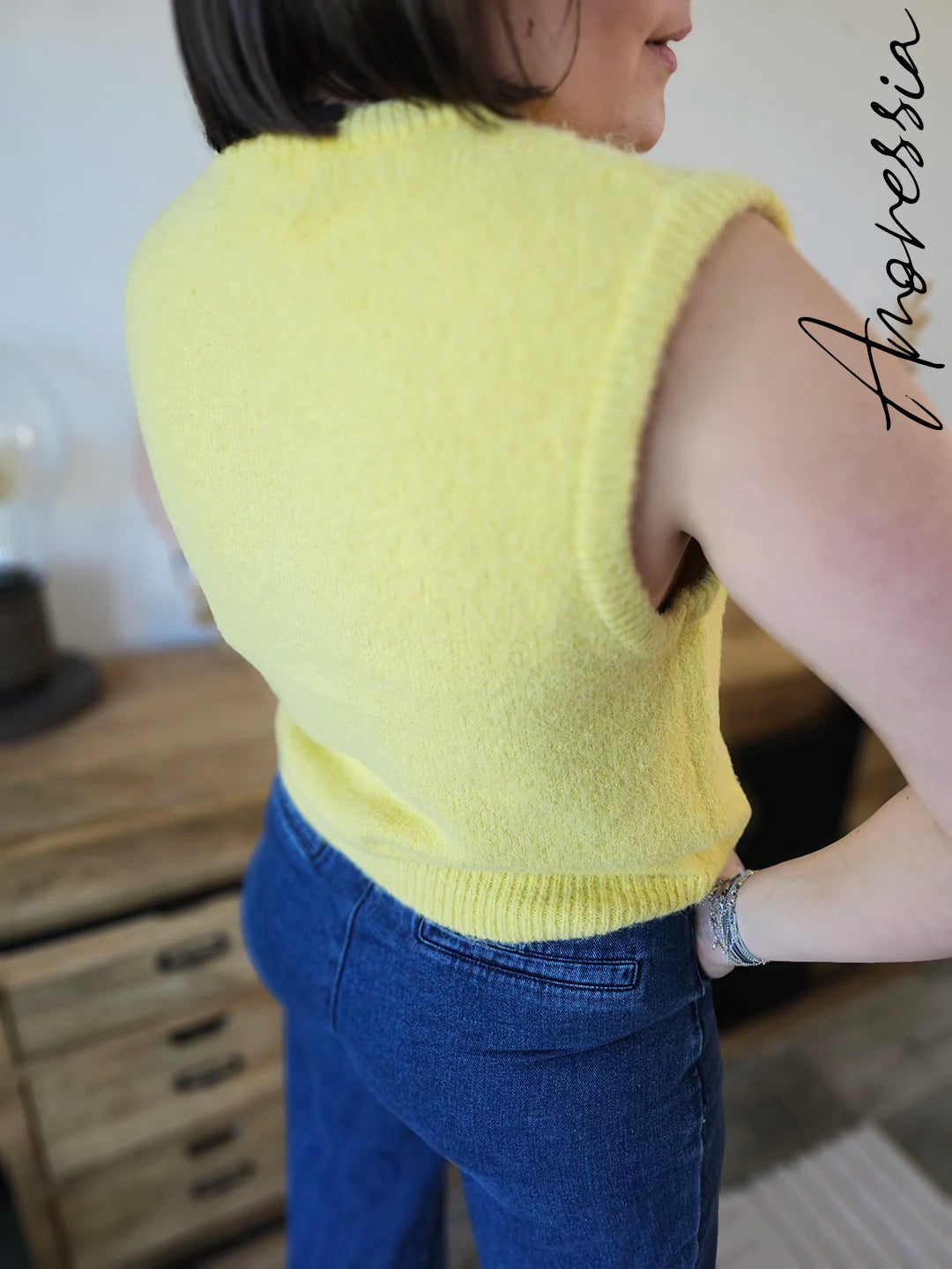 Gilet Aurum — Gilet Doré Élégant Femme autre vue