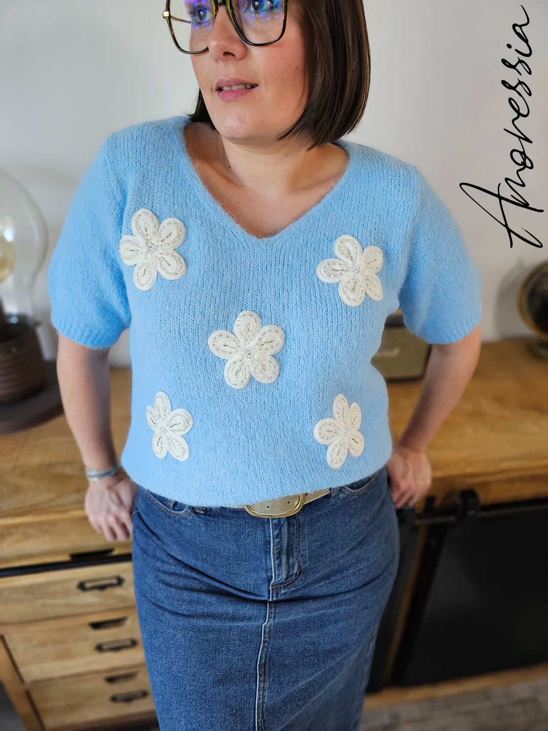 Pull Azur — Pull Bleu Femme vue détail
