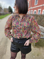 Chemise Dorée — Chemise Brillante Dorée Femme photo portée