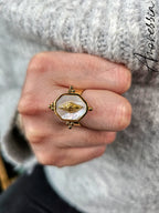 Bague Blanche — Bague Résine Blanche Femme vue détail
