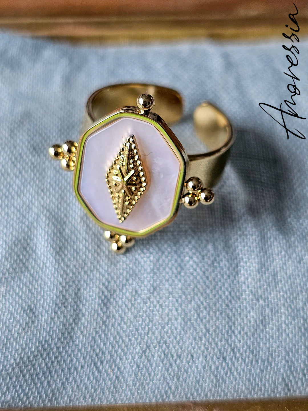 Bague Blanche — Bague Résine Blanche Femme autre vue