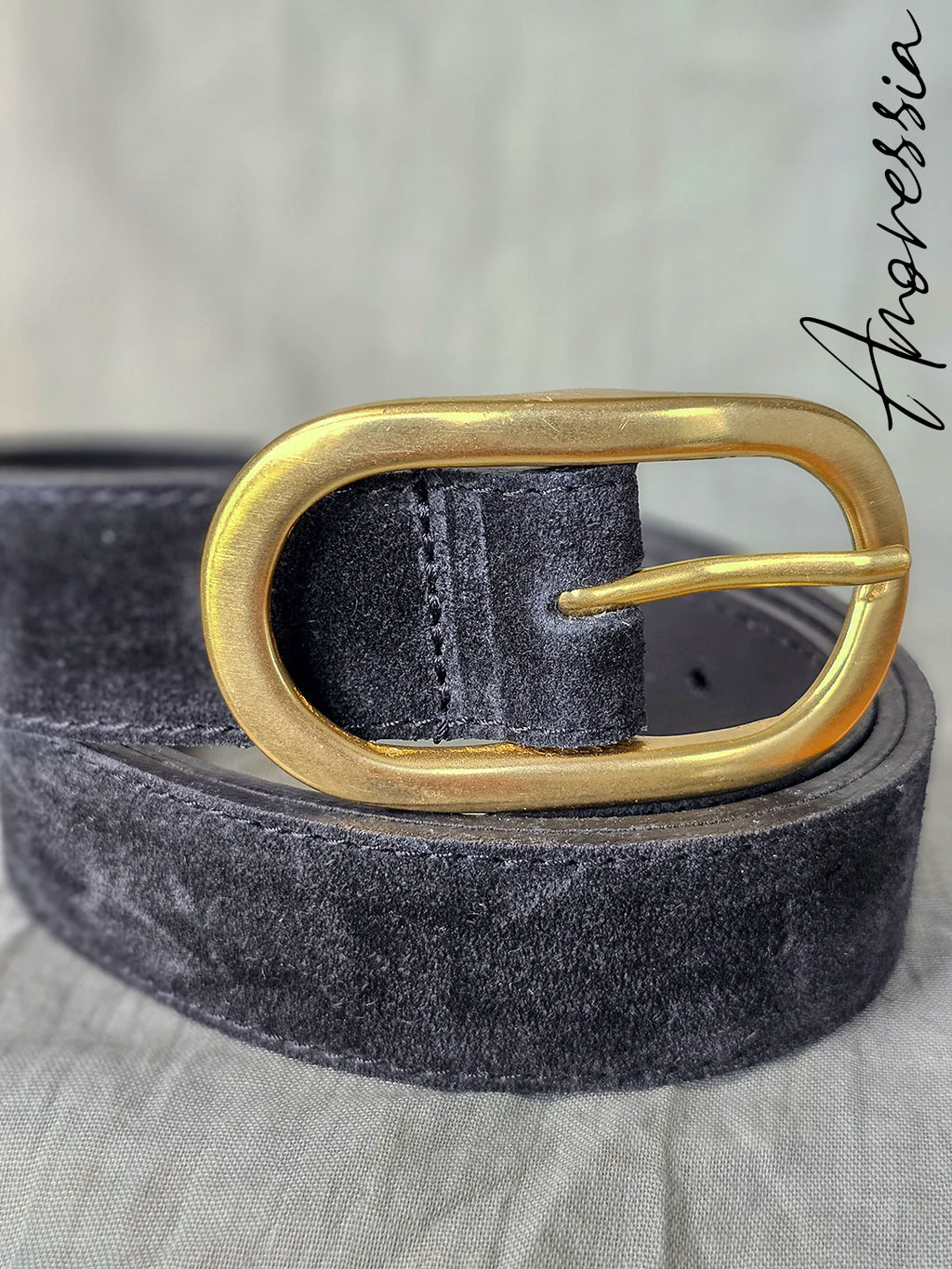 Ceinture Noire — Ceinture Fine Noire Femme photo portée