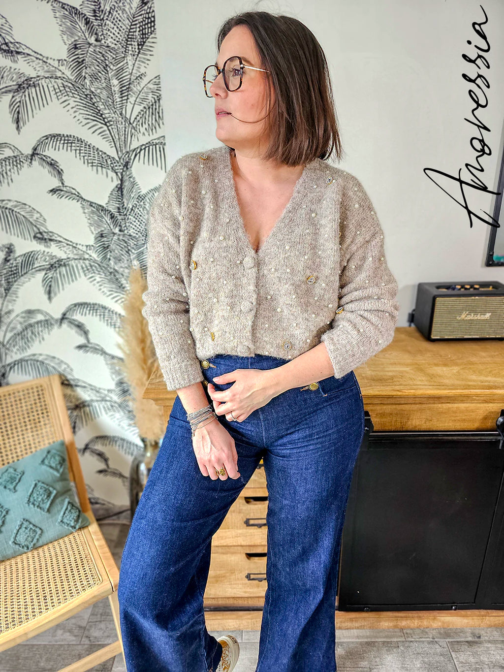 Gilet Suzanne — Gilet Long Ouvert Femme vue dos