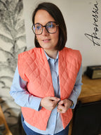 Gilet Arancia — Gilet Orange Ouvert Femme vue détail