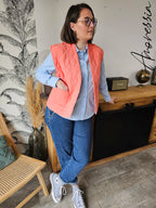 Gilet Arancia — Gilet Orange Ouvert Femme look complet