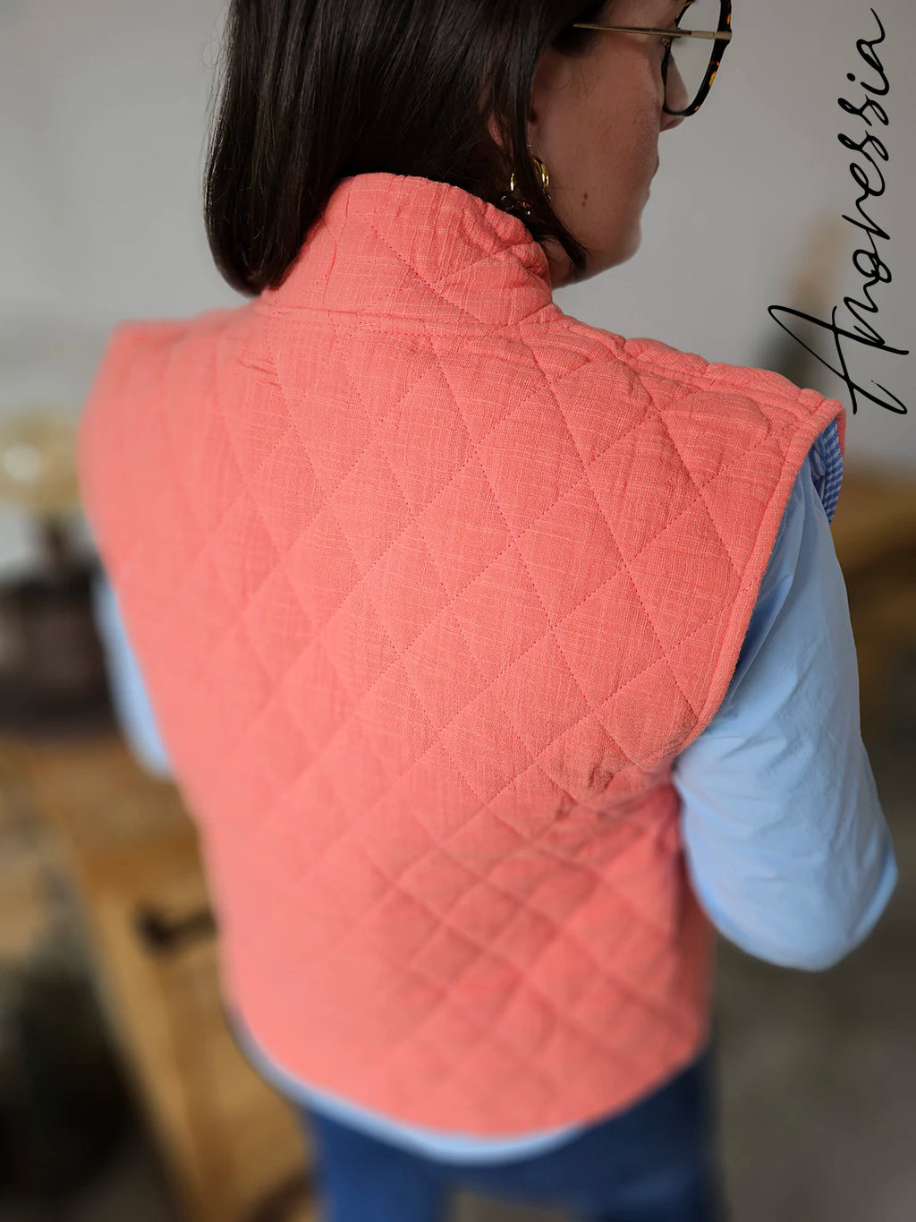 Gilet Arancia — Gilet Orange Ouvert Femme photo mode