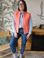 Gilet Arancia — Gilet Orange Ouvert Femme