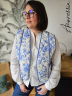 Gilet Blu — Gilet Bleu Doux Femme