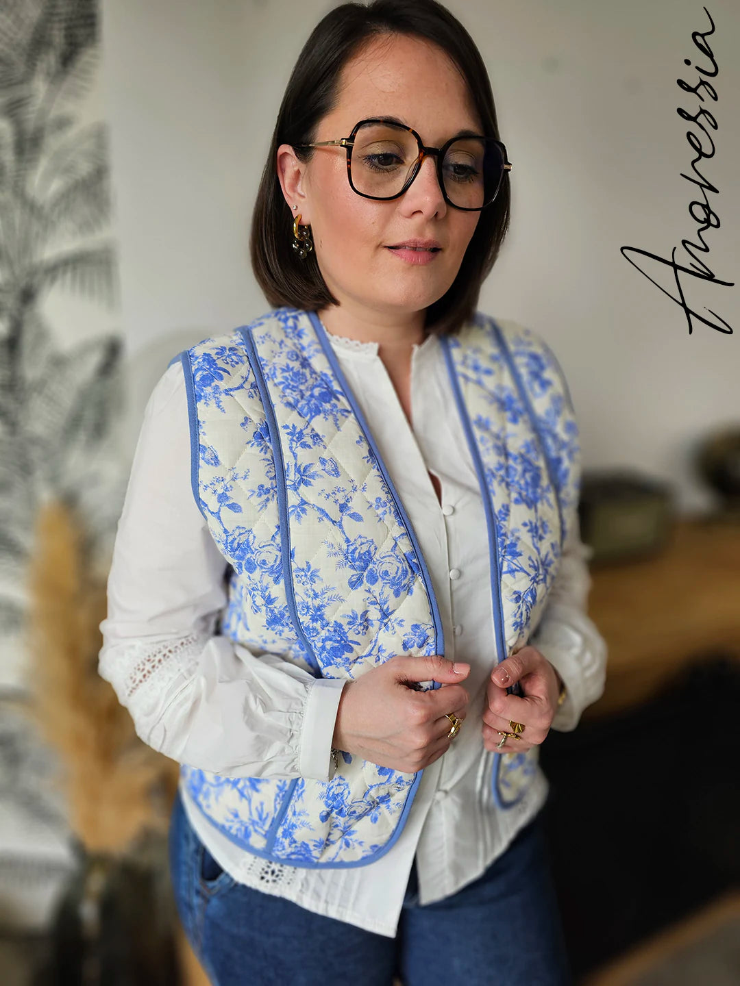 Gilet Blu — Gilet Bleu Doux Femme autre vue