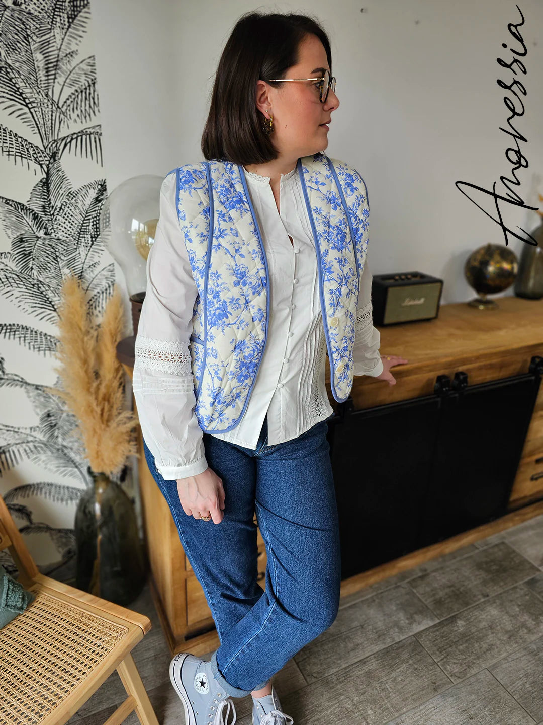 Gilet Blu — Gilet Bleu Doux Femme zoom