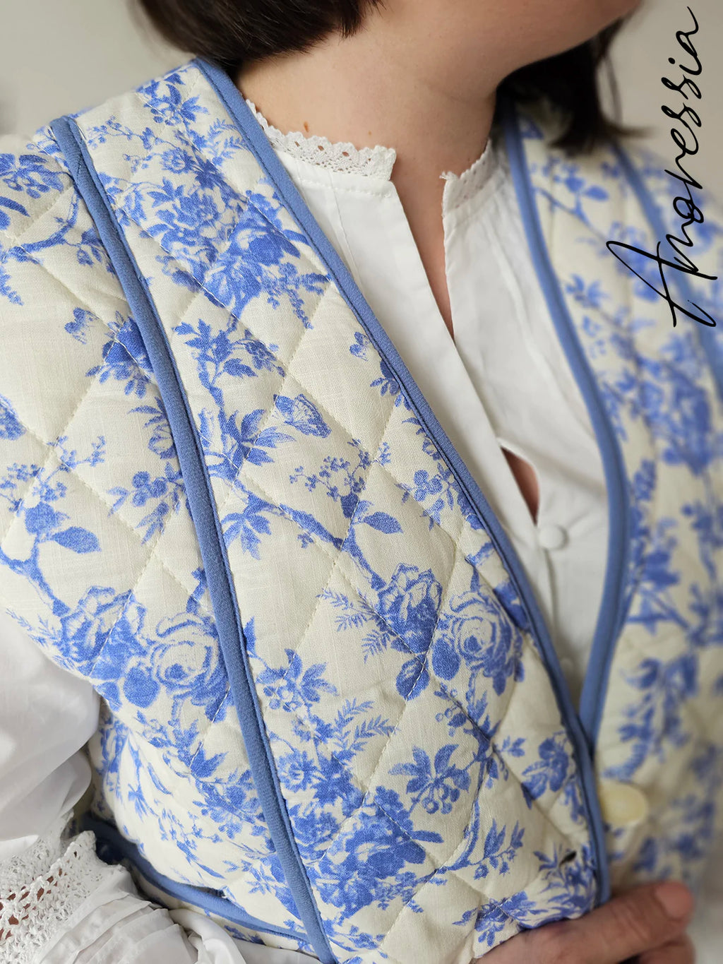 Gilet Blu — Gilet Bleu Doux Femme look complet