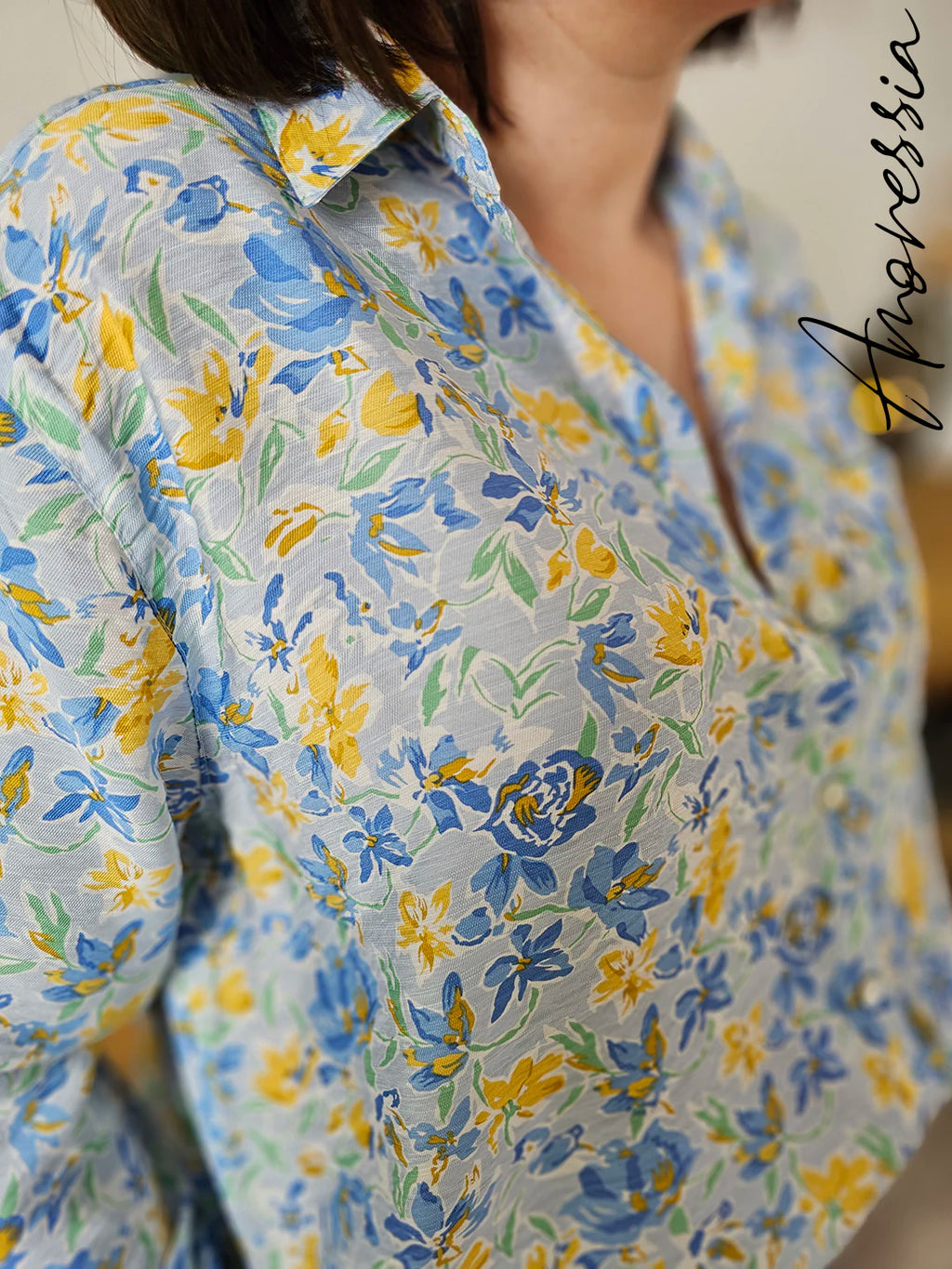 Chemise Fiore — Chemise Fleurie Légère Femme vue détail