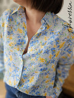 Chemise Fiore — Chemise Fleurie Légère Femme photo portée