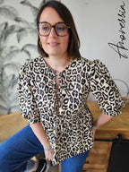 Blouse Léopard — Blouse Léopard Femme photo portée