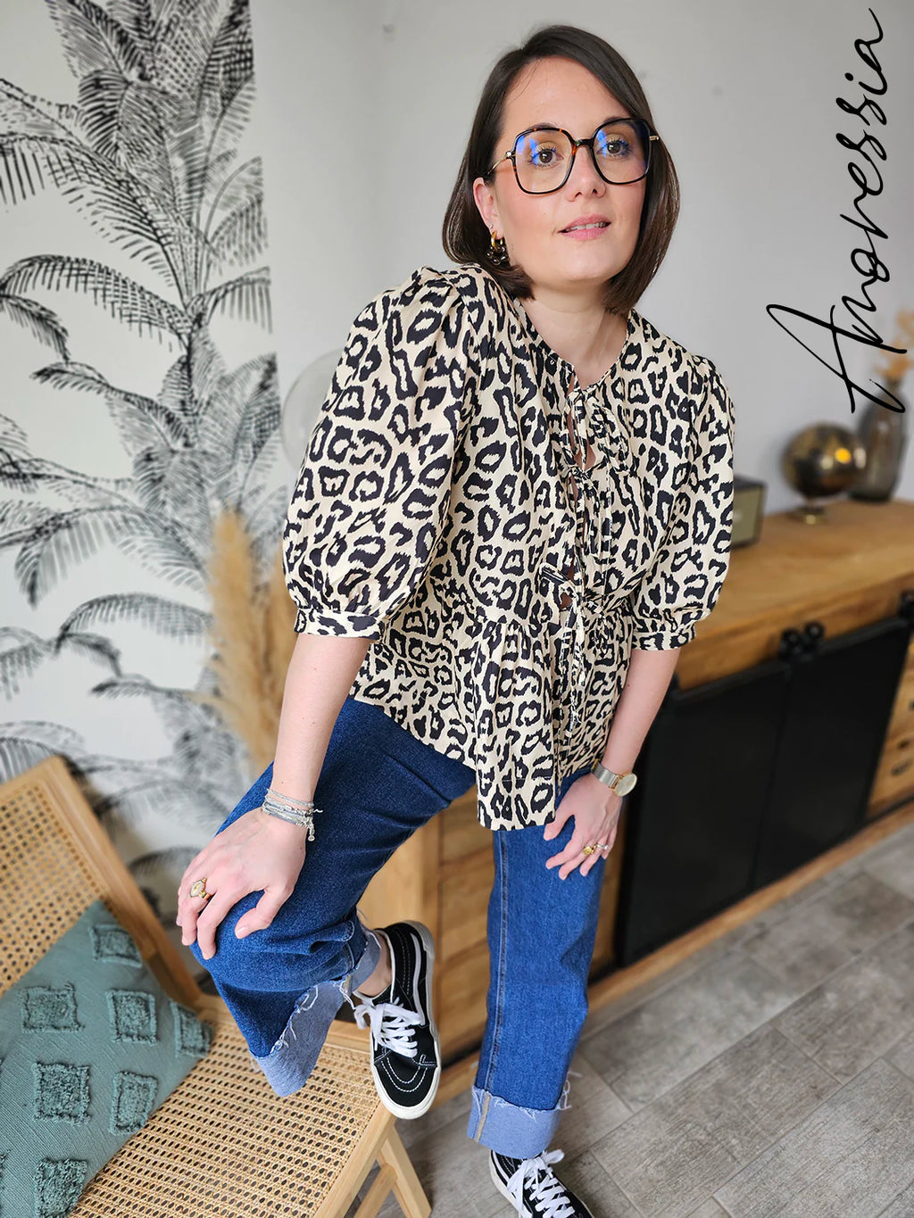 Blouse Léopard — Blouse Léopard Femme vue dos
