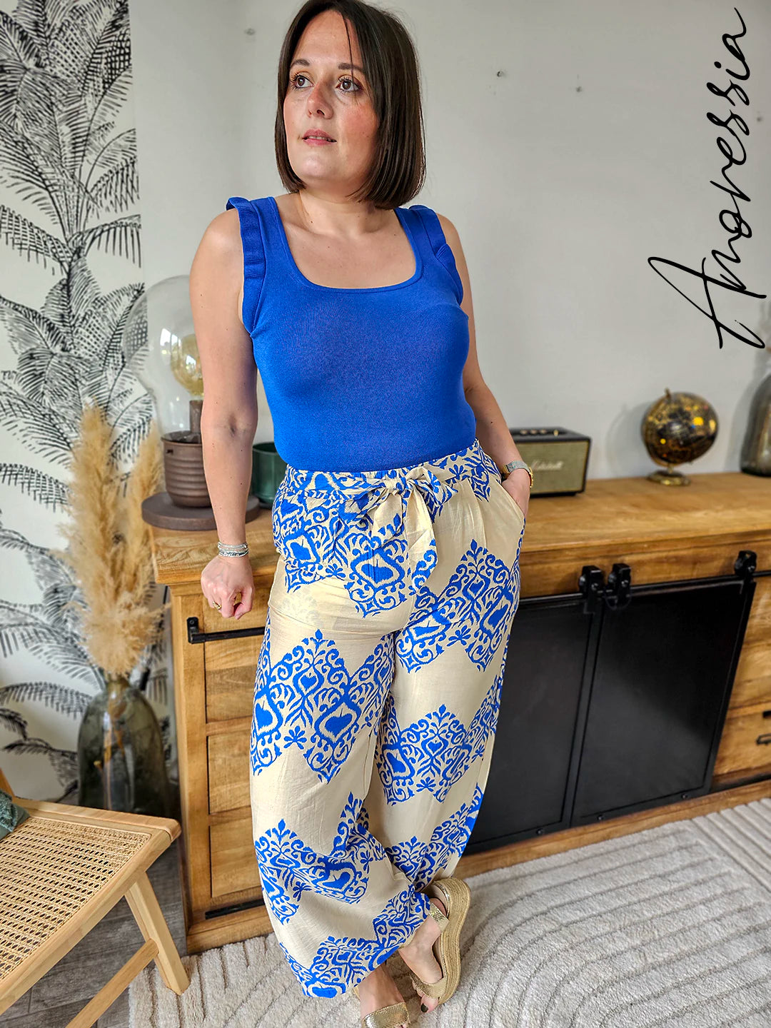 Pantalon Floris — Pantalon Large Femme vue dos