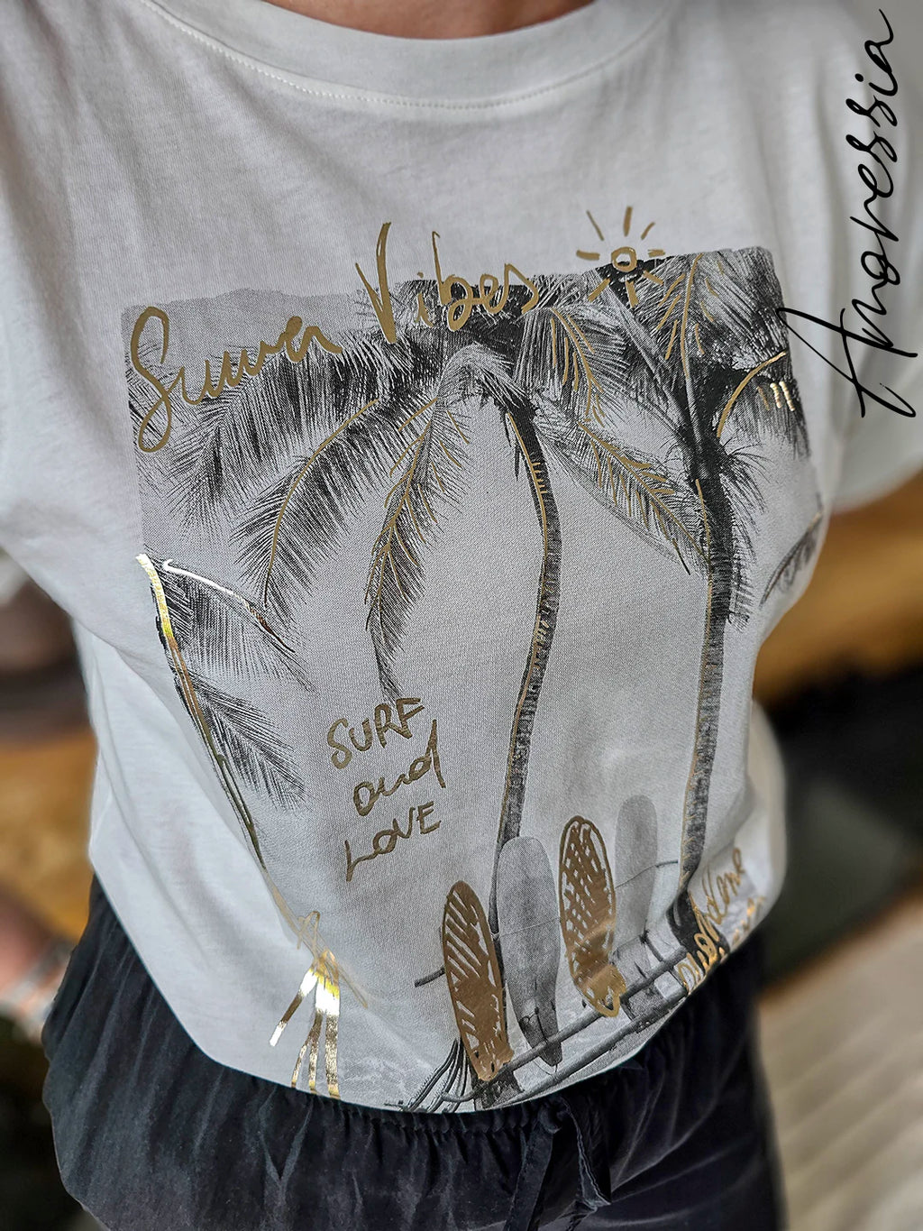 T-Shirt Palmier — T-Shirt Imprimé Palmier Femme