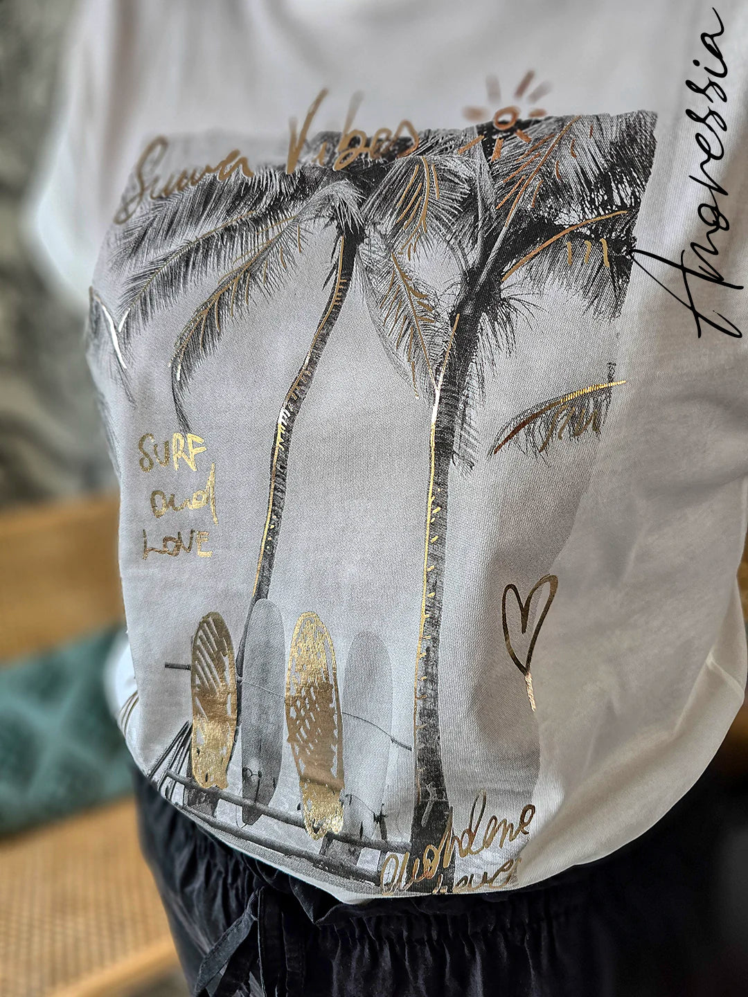 T-Shirt Palmier — T-Shirt Imprimé Palmier Femme