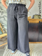 Pantalon Hélie Noir — Pantalon Noir Élégant Femme