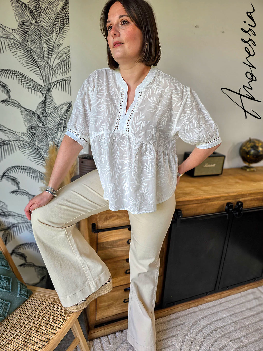 Jean Elena — Jean Flare Taille Haute Femme vue dos