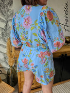 Combishort Toscane — Combishort Imprimé Floral Femme Été vue dos