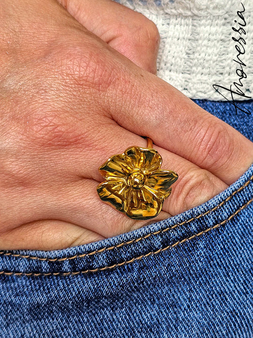 Bague Fleur — Bague Fleurie Dorée Femme