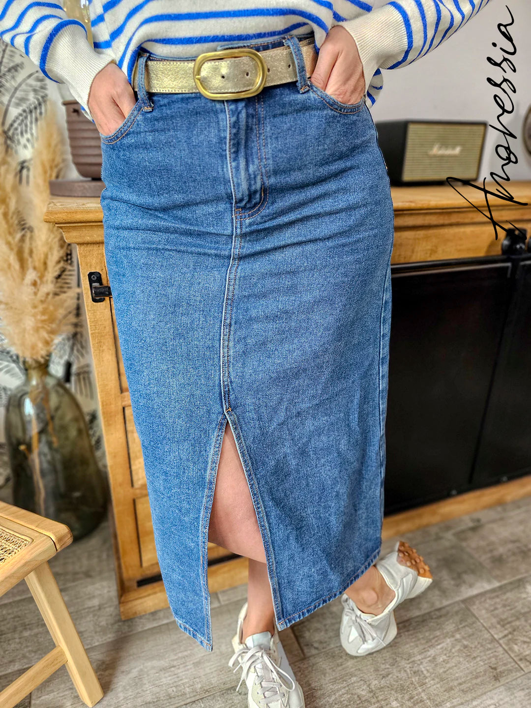 Jupe longue en jean — Jupe Longue Denim Femme