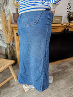 Jupe longue en jean — Jupe Longue Denim Femme vue détail