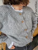 Gilet Hortense — Gilet Long Ouvert Femme photo portée